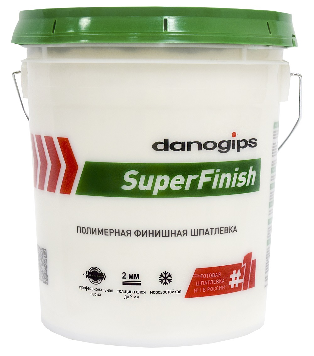 Шпатлевка универсальная DANOGIPS SuperFinish белый 17 л — купить по низкой  цене в интернет-магазине Стройландия, отзывы и характеристики, доставка в  Саратове