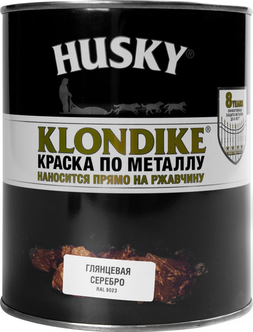 Краска по металлу HUSKY Klondike RAL 9023 0,9 л серебро глянцевая